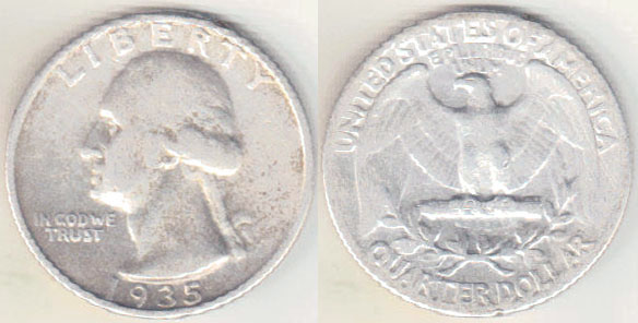 1935 USA silver Quarter Dollar A005305